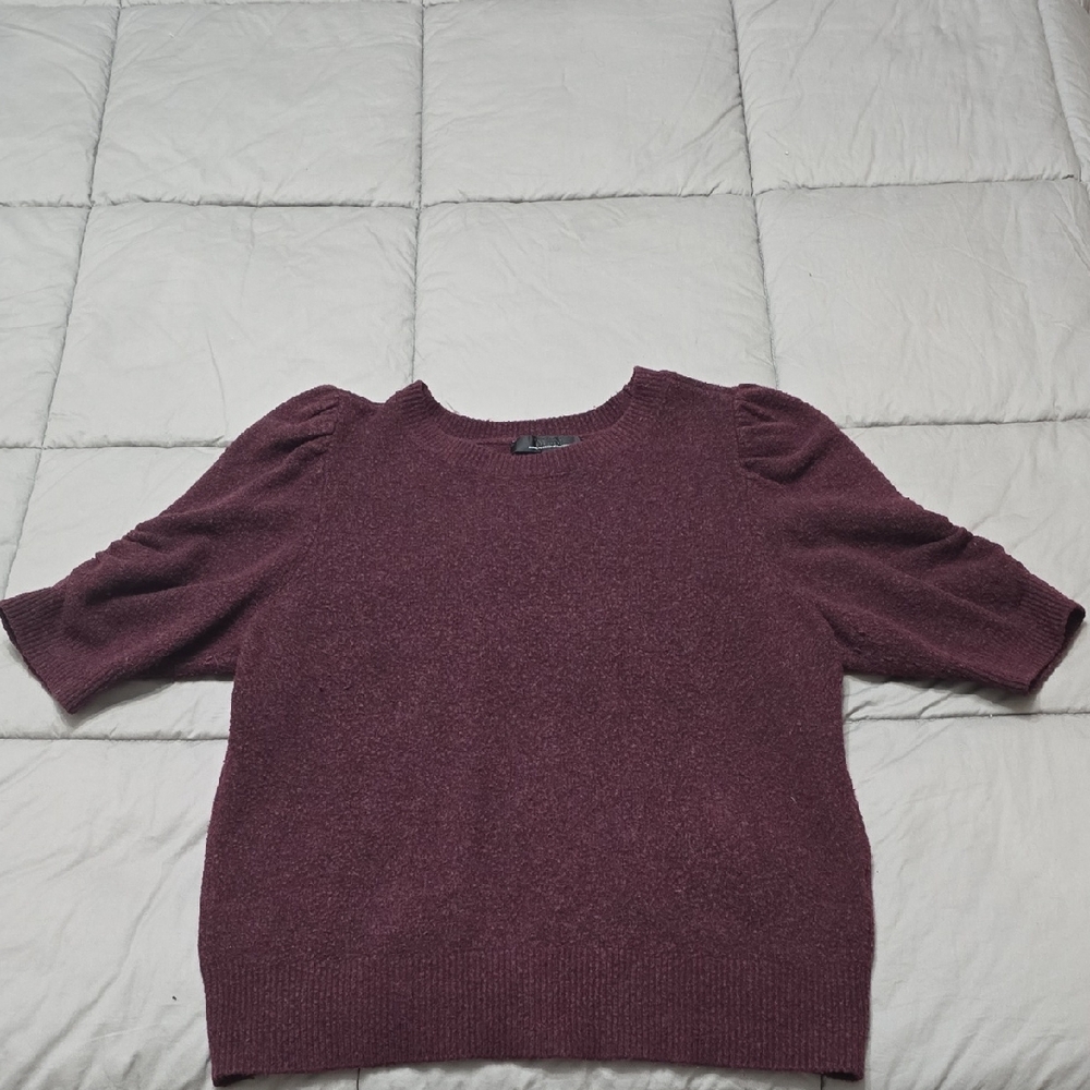 White House Black Market Burgundy Knit Top